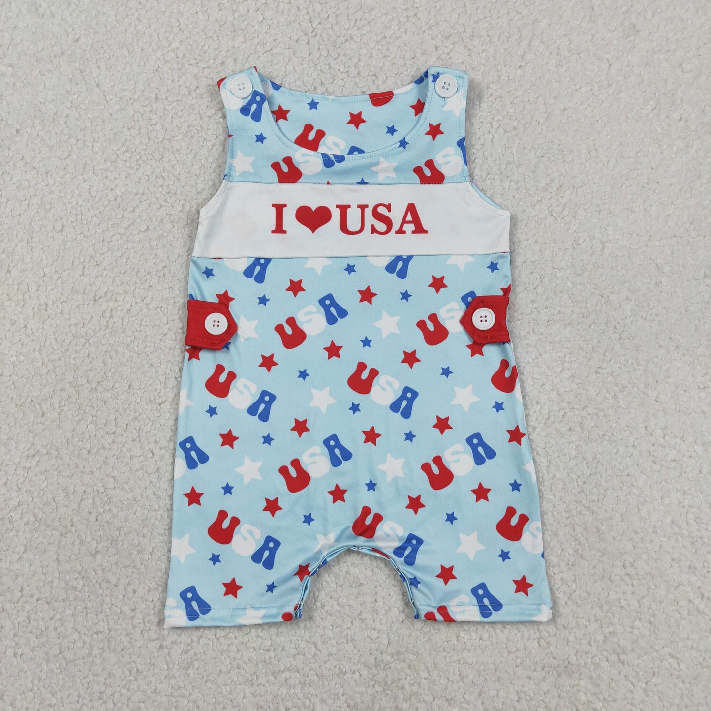 Sibling Baby Kids I Love USA Shirt Shorts 4th of July Clothes Set Knee Length Dress Rompers