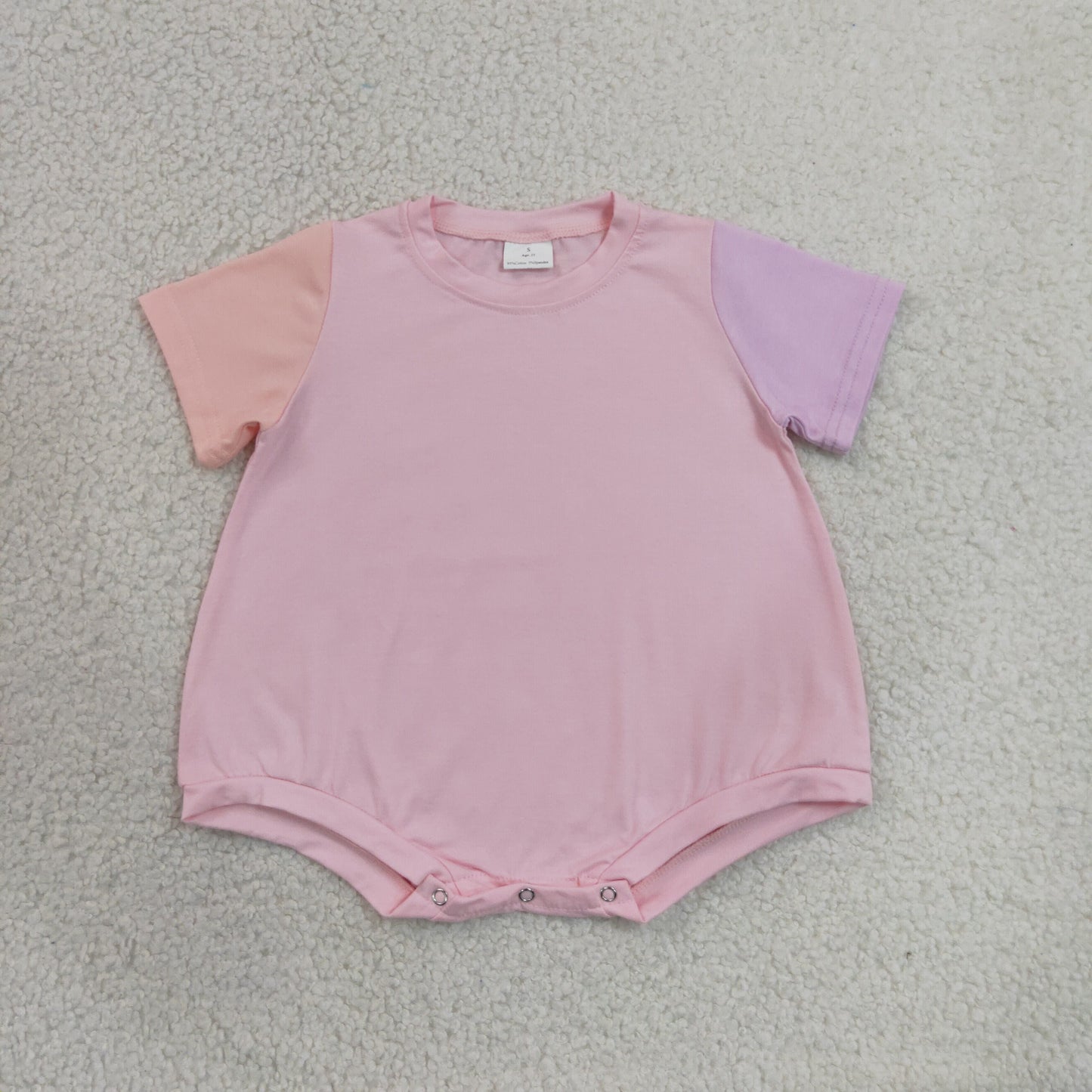 Sibling Baby Kids Short Sleeve Colorful Patchwork Rompers