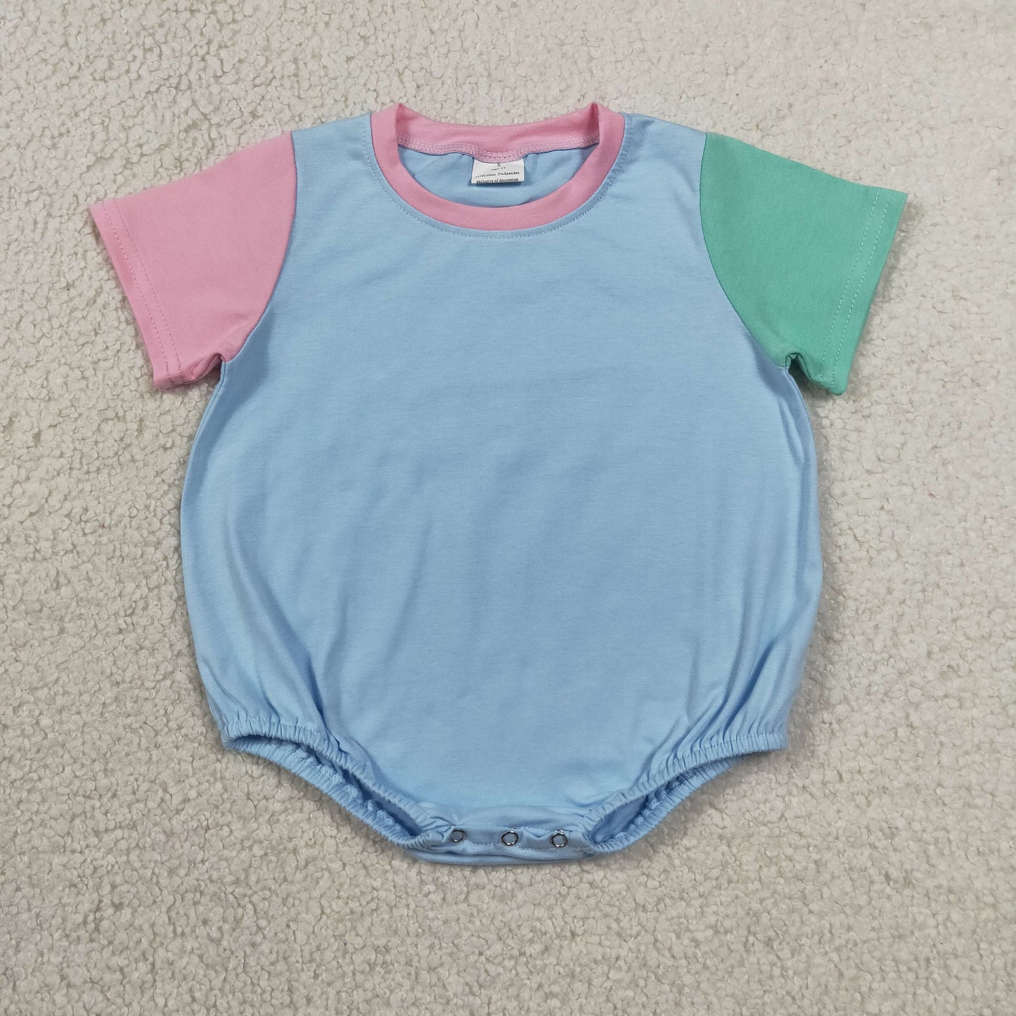 Sibling Baby Kids Short Sleeve Colorful Patchwork Rompers