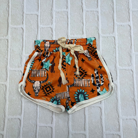 girls gem printed brown shorts SS0090