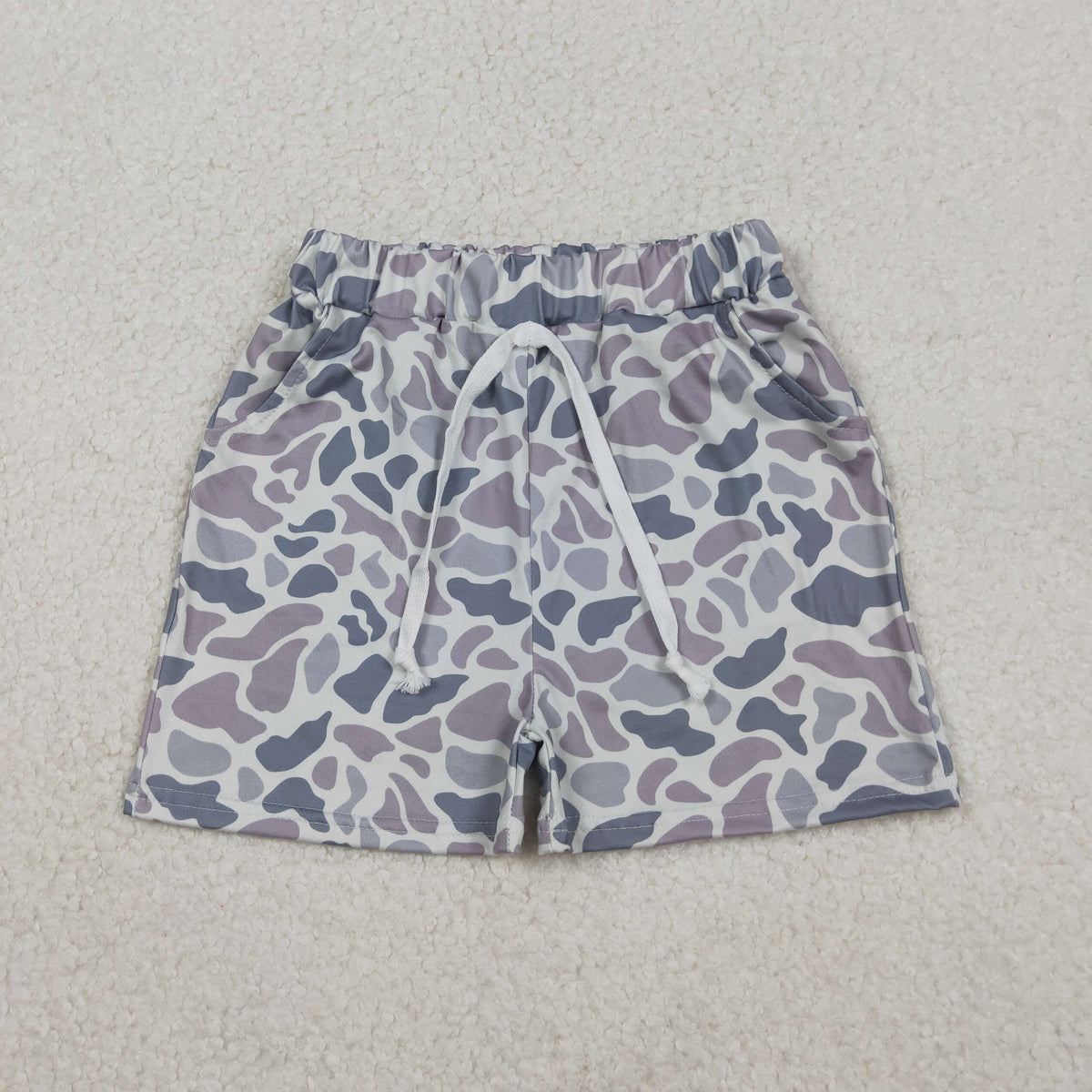 Baby Boys Light Grey Camo Zip Pullovers Short Leggings Zip Rompers