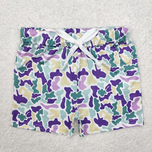 SS0433 Baby Boys Mardigras Camo Pockets Shorts Bottom