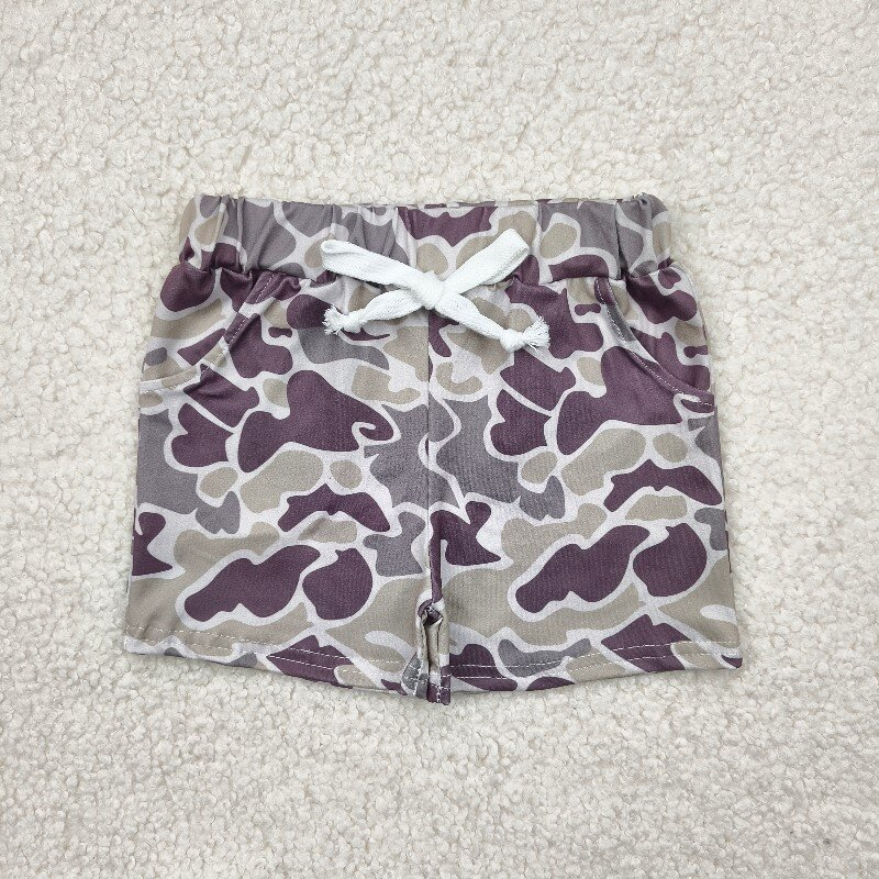 SS0454 Baby Boys Southern Grey Camo Pockets Shorts Bottom