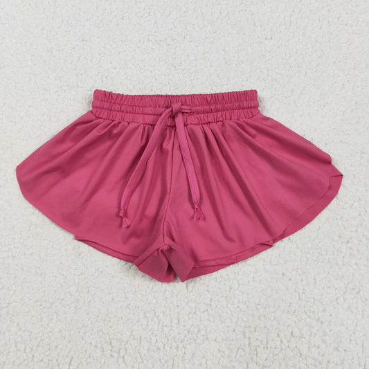 SS0545 Baby Girls Hot Pink Yoga Active Ruffle Shorts Bottom