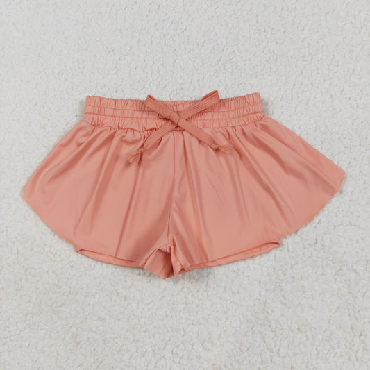 SS0547 Baby Girls Peach Yoga Active Ruffle Shorts Bottom