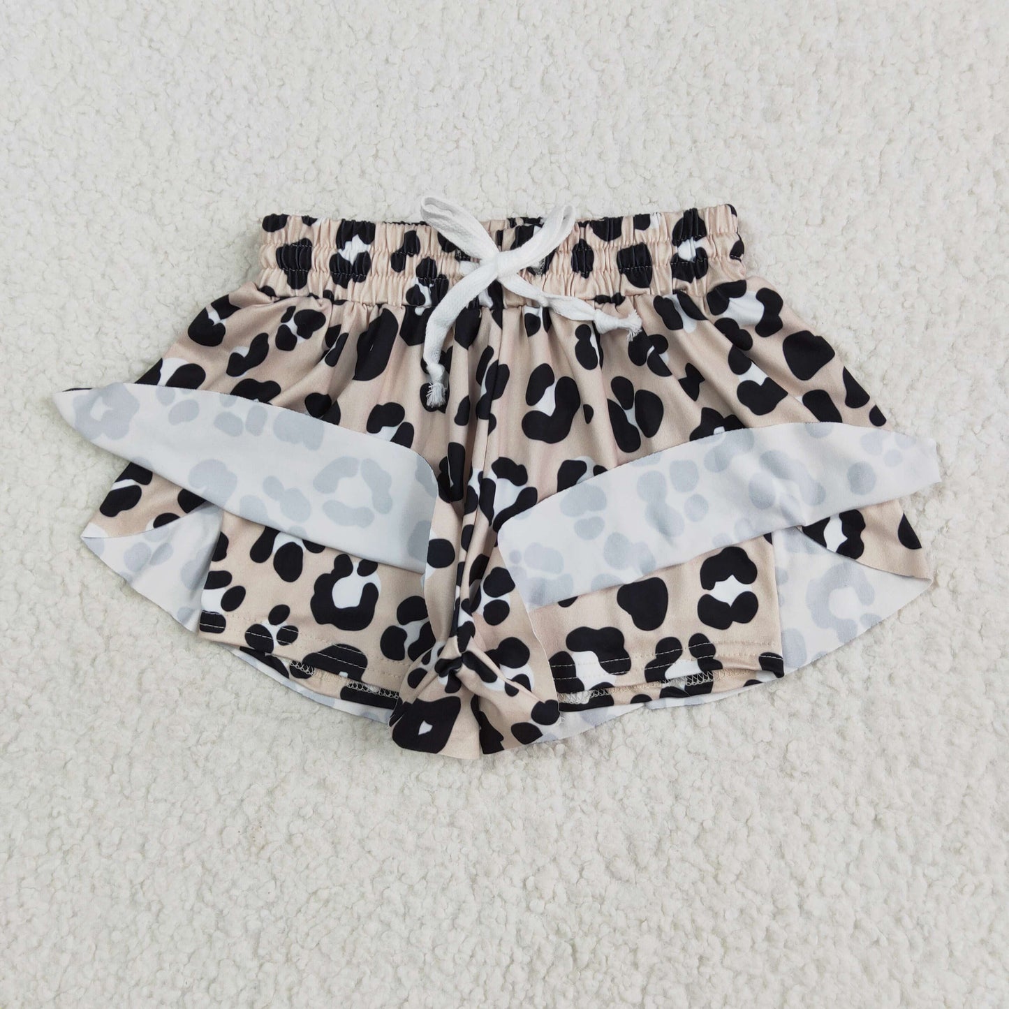 Sibling Baby Girls Colorful Bows Leopard Skorts Ruffle Summer Shorts Bottoms
