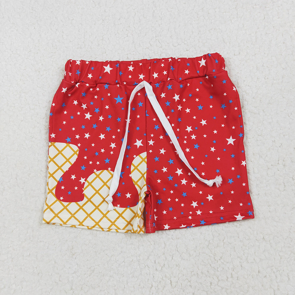 Sibling 3 Colors Baby Boys Drip Stars Pockets Team Shorts Bottom