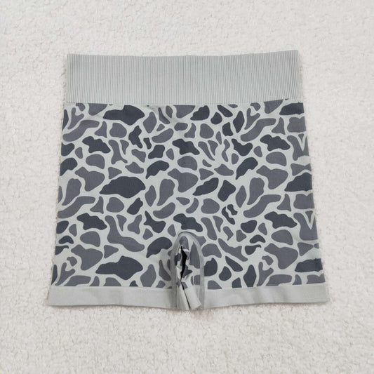 SS0643 Adult Women Grey Camo Thick Fabric Shorts Bottom