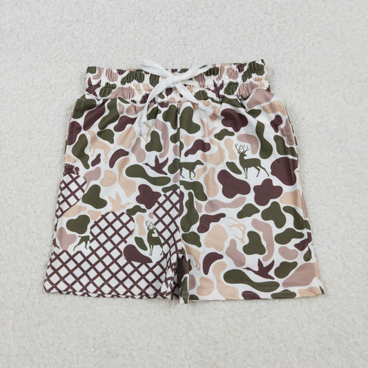 SS0652 Baby Boys Southern Hunting Duck Dogs Camo Drip Team Pockets Shorts Bottom