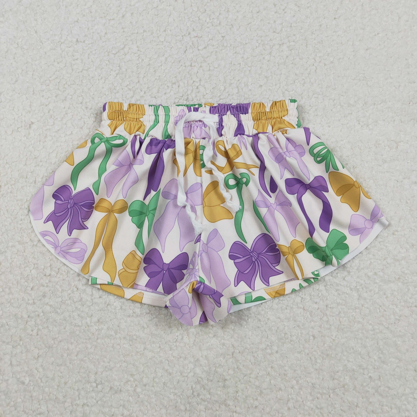 Mama and Me Mardigras Donuts Stripe Yoga Active Shorts Bottoms