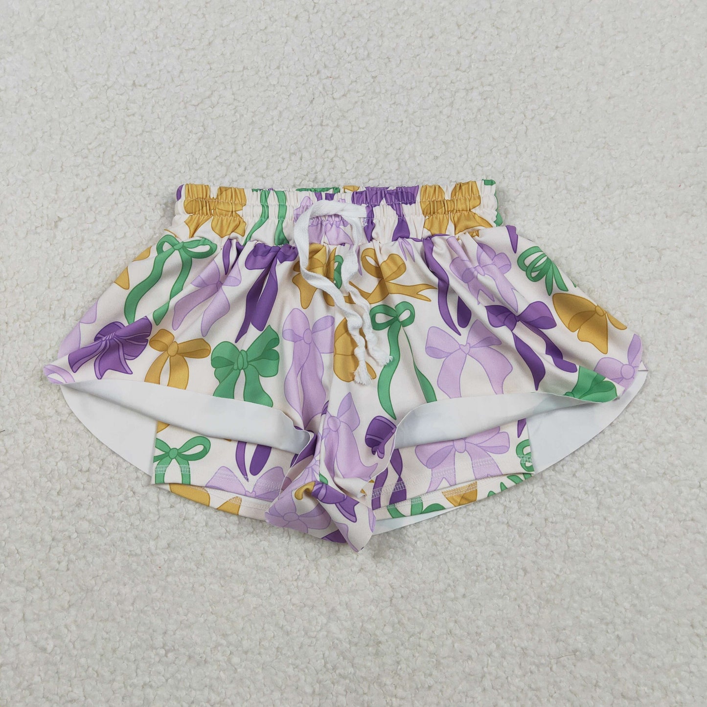 Mama and Me Mardigras Donuts Stripe Yoga Active Shorts Bottoms