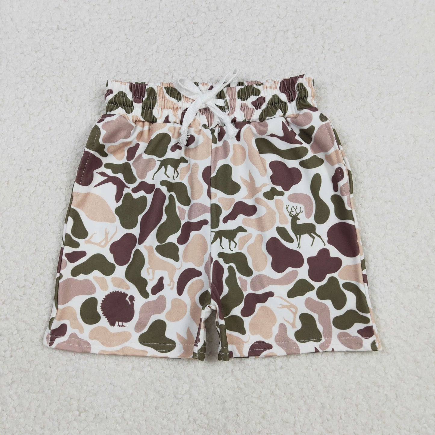 Sibling 10 Colors Baby Boys Southern Camo Pockets Shorts Bottoms(longer)