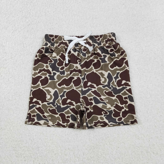 SS0735 Baby Boys Dark Khaki Camo Pockets Shorts Bottom