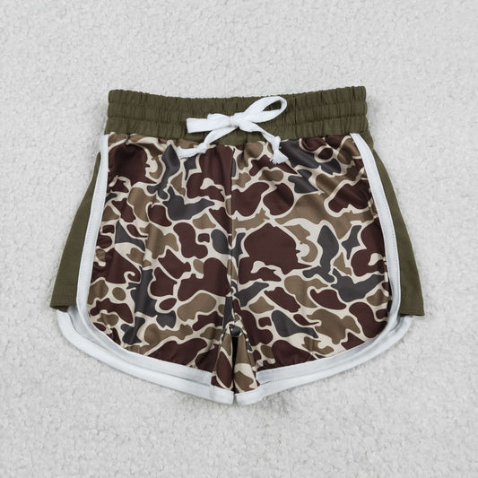 SS0745 Baby Girls Southern Dark Khaki Camo Shorts Bottom