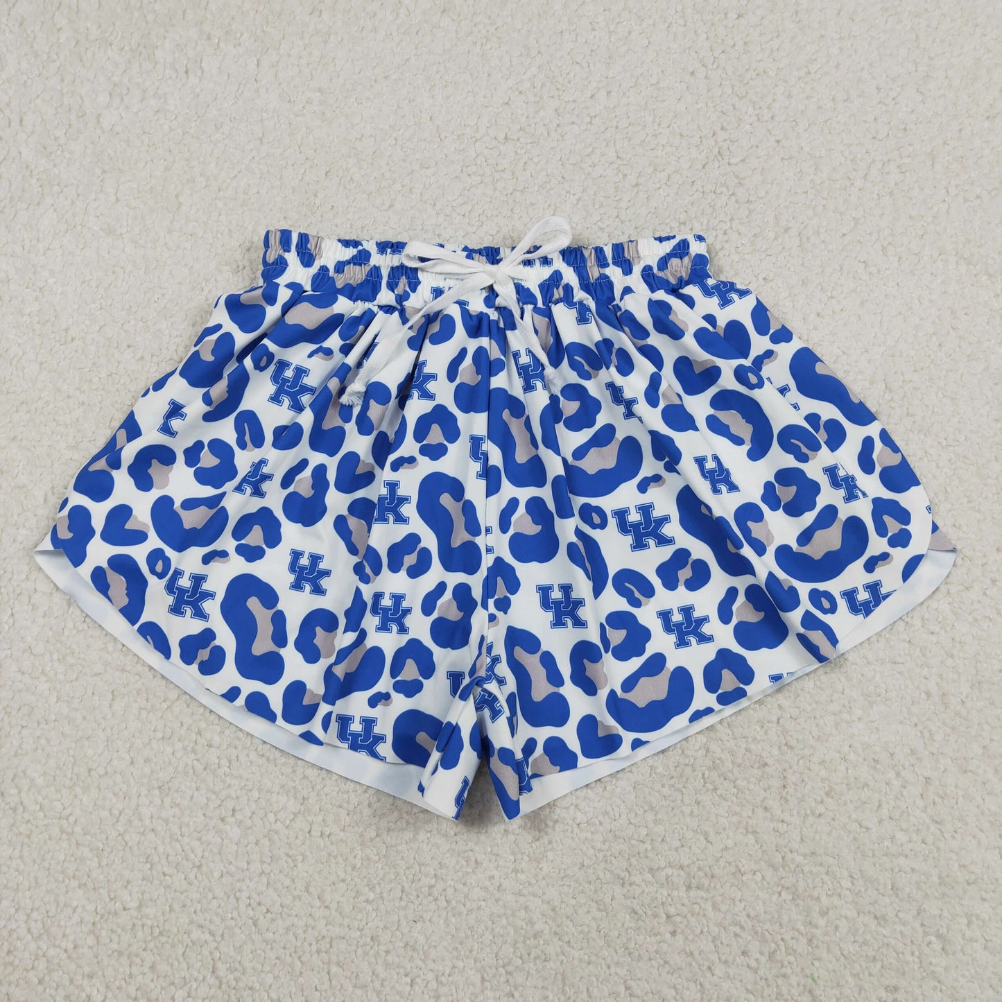 Mama and Me Girls Blue Leopard UK Team Yoga Active Butterfly Shorts Bottom