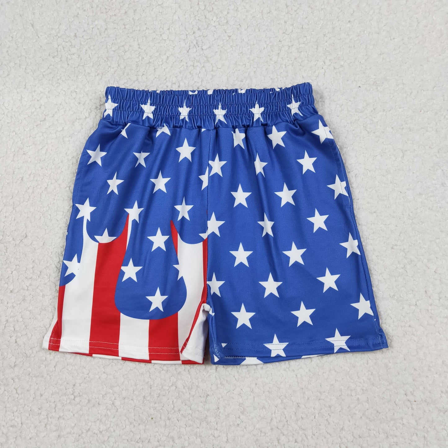 Sibling Baby Girls Stars Stripe 4th of July Shorts Clothes Sets Knee Length Dresses