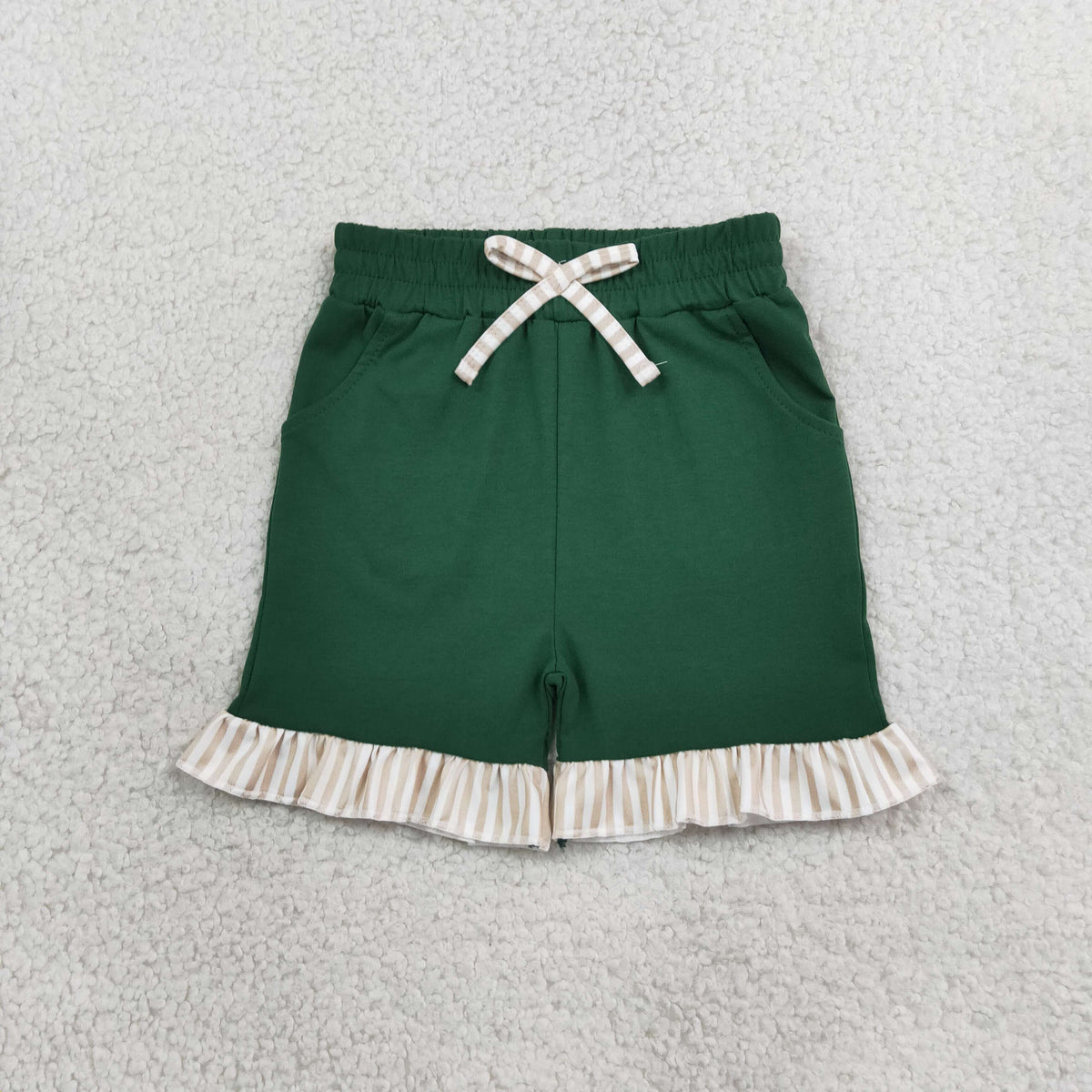Sibling Baby Girls Long Flutter Sleeves Shirts Top Pockets Ruffle Shorts Pants Clothes Sets