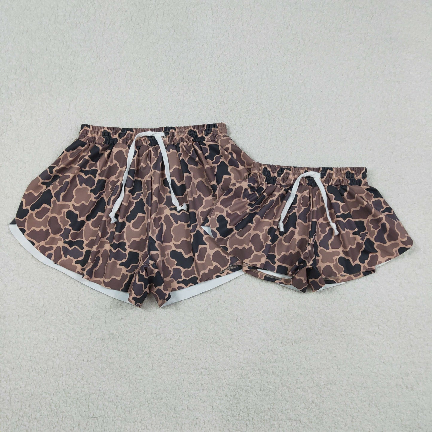 Mama and Me Girls Southern Brown Camo Yoga Active Ruffle Shorts Bottom