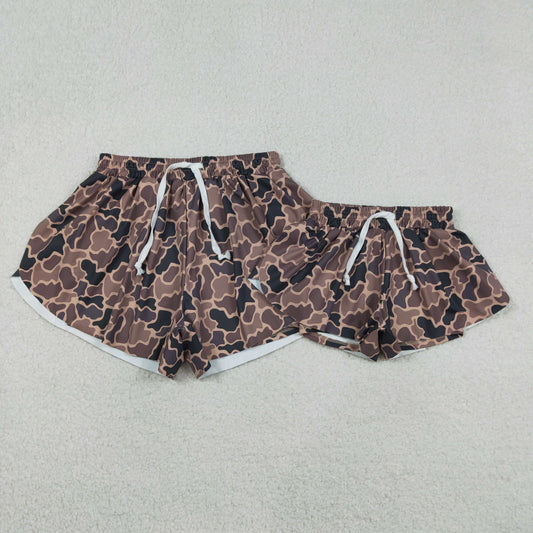 Mama and Me Girls Southern Brown Camo Yoga Active Ruffle Shorts Bottom
