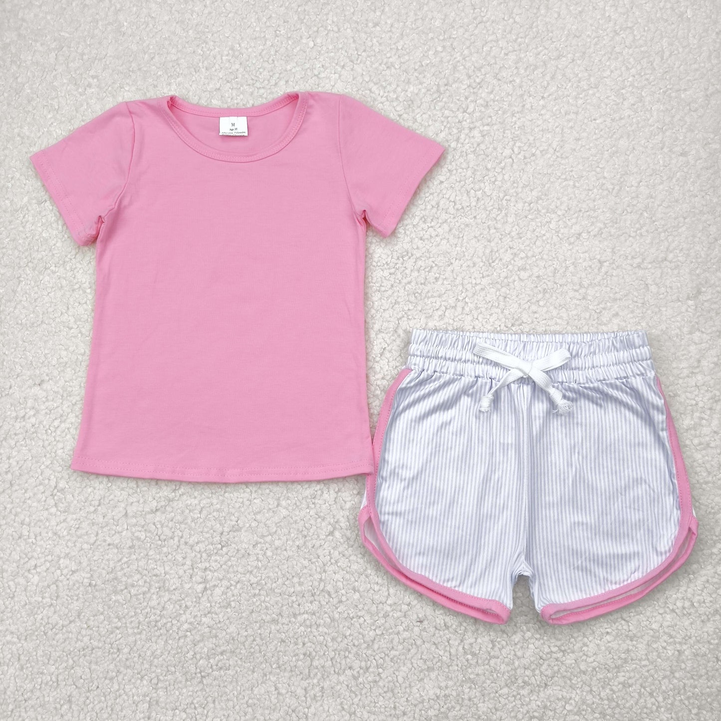 Sibling Baby Kids Short Sleeves Top Stripe Short Summer Set