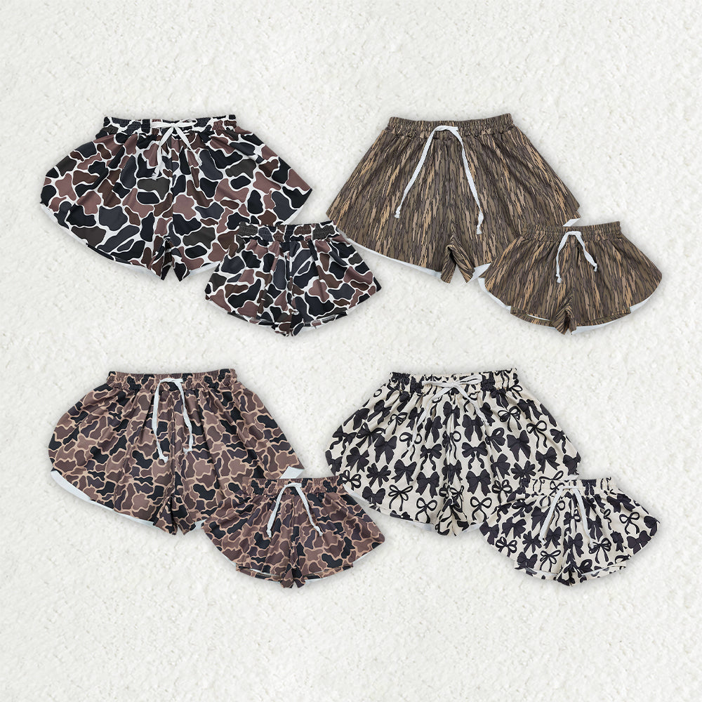 Mama and Me Southern Camo Yoga Active Ruffle Shorts Bottoms