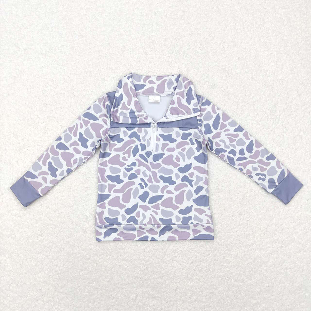 Baby Boys Light Grey Camo Zip Pullovers Short Leggings Zip Rompers