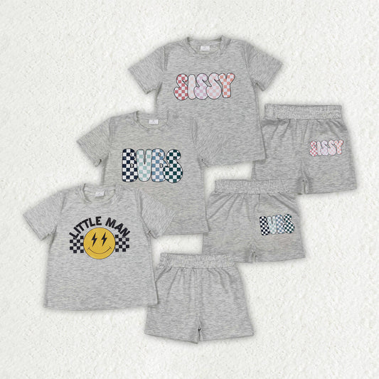 Sibling Vinyl Baby Boys Cotton Top Sports Shorts Clothes Sets