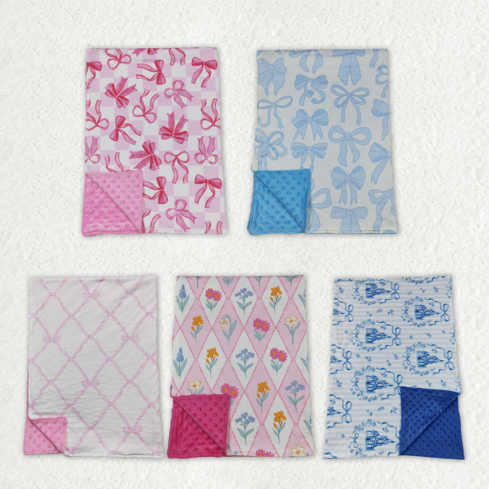 Sibling Baby Kids Colorful Bows Flowers Blankets