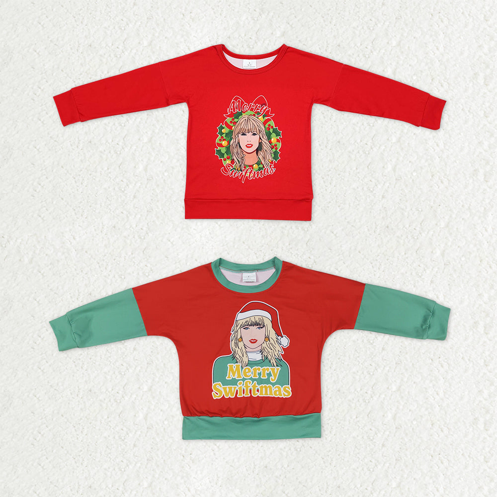 Sibling Baby Girls Long Sleeve Christmas Singer T-shirts Top