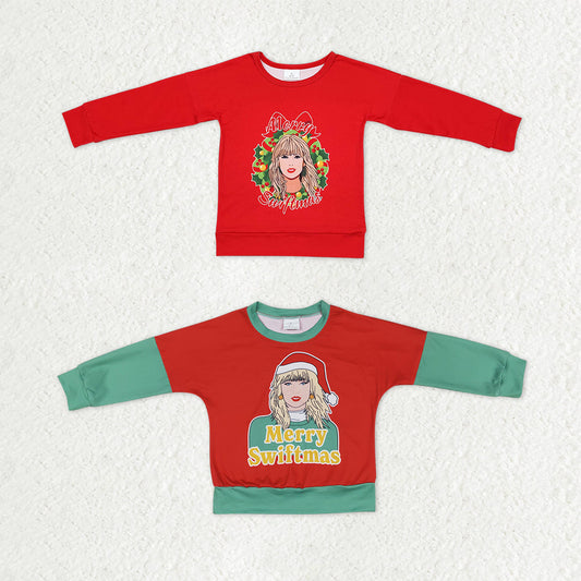 Sibling Baby Girls Long Sleeve Christmas Singer T-shirts Top