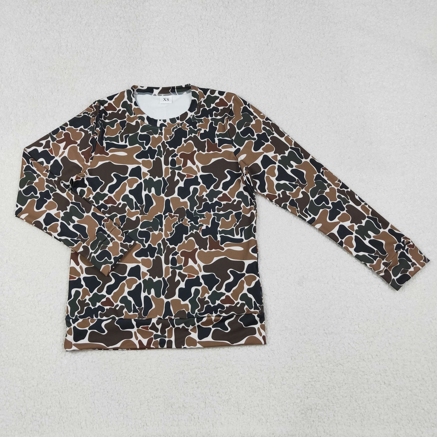 Sibling Adult Women Camo Long Sleeves Yoga Active Tee Shirts Tops