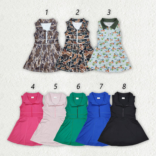 Sibling 8 Colors Baby Girls Athletic Zip Active Wear Work Out Dresses