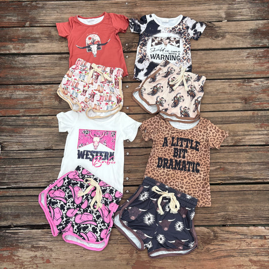 Western Cowgirls Cow Shirt Top Shorts Outfits