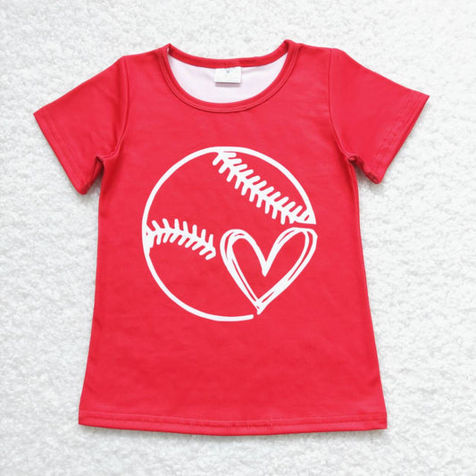 GT0430 girl clothes baseball valentine summer top